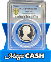 PCGS PR68DCAM - 2006 Young Bust Silver 20c - Mega Cash Sydney