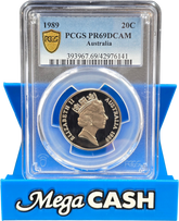 PCGS PR69DCAM - 1989 Australian 20c - Mega Cash Sydney