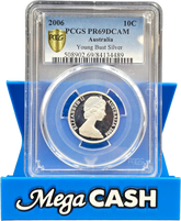 PCGS PR69DCAM - 2006 Young Bust Silver 10c - Mega Cash Sydney