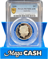 PCGS PR70DCAM - 2008 Australian 20c - Mega Cash Sydney