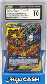 Pokémon - CGC 10 Moltres & Zapdos & Articuno GX SM210Black Star Promo - Mega Cash Sydney