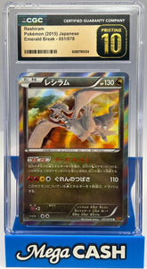 Pokémon - CGC Pristine 10 Reshiram 051/078 (JPN) - Mega Cash Sydney