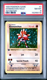 Pokemon - Hitmonchan 7/102 PSA 8 - 1st Edition - Shadowless - Holo - Mega Cash Sydney