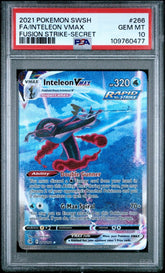 Pokémon - Inteleon VMAX - 262/264 PSA 10 - Fusion Strike SWSH - Mega Cash Sydney