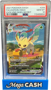 Pokémon - Leafeon Vmax 205/203 PSA 10 - Mega Cash Sydney