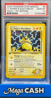 Pokémon - Lt. Surge’s Electabuzz 6/132 1st Edition PSA 10 (Chipped Slab) - Mega Cash Sydney