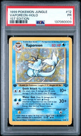 Pokémon - PSA 1 Vaporeon Holo 12/64 - Mega Cash Sydney