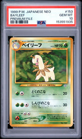Pokemon - PSA 10 Bayleef Japanese Neo Premium Flie - Mega Cash Sydney