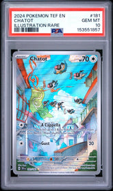Pokémon - PSA 10 Chatot 181/162 Temporal Forces - Mega Cash Sydney