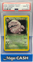 Pokémon - PSA 10 Dark Weezing 14/82 Holo 1ST Edition Rocket - Mega Cash Sydney