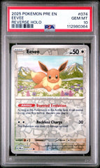 Pokémon - PSA 10 Eevee 074/131 Rev Holo Prismatic Evolutions - Mega Cash Sydney