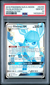 Pokémon - PSA 10 Glaceon GX SV55/SV94 Hidden Fates - Mega Cash Sydney