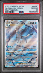 Pokemon - PSA 10 Glaceon Vstar GG40/GG70 Crown Zenith - Mega Cash Sydney
