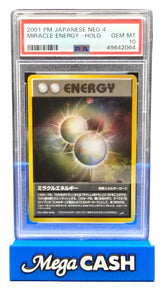 Pokémon - PSA 10 - JPN - Miracle Energy Holo - 16/105 - Neo Destiny - Mega Cash Sydney