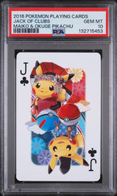 Pokémon - PSA 10 - Maiko & Okuge Pikachu - Jack of Clubs, 2016 Pokémon Playing Cards - Mega Cash Sydney