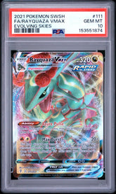 Pokémon - PSA 10 Rayquaza Vmax 111/203 Evolving Skies - Mega Cash Sydney