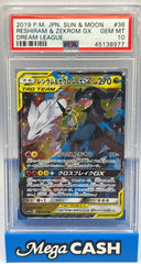 Pokémon - PSA 10 Reshiram & Zekrom Gx 036/049 JPN Dream League - Mega Cash Sydney