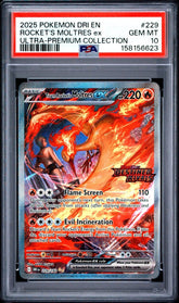 Pokemon PSA 10 Team Rocket’s Moltres ex 229/182 Ultra Premium Collection Destined Rivals - Mega Cash Sydney