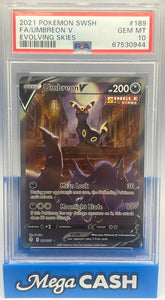 Pokémon - PSA 10 Umbreon V 189/203 Evolving Skies - Mega Cash Sydney