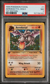 Pokemon - PSA 7 Aerodactyl 1/62 Holo 1ST Edition Fossil - Mega Cash Sydney
