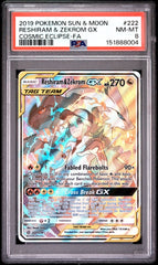 Pokémon - PSA 8 Reshiram & Zekrom GX 222/236 Cosmic Eclipse - Mega Cash Sydney