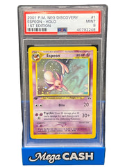 Pokémon - PSA 9 1ST Edition Espeon Holo 1/75 Neo Discovery - Mega Cash Sydney