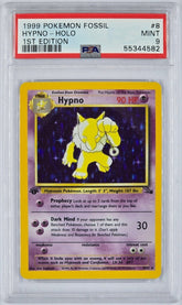 Pokemon - PSA 9 1st Edition Hypno 8/62 Fossil - Mega Cash Sydney