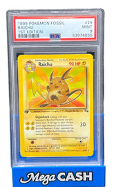 Pokémon - PSA 9 1ST Edition Raichu 29/62 Fossil - Mega Cash Sydney