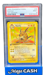 Pokémon - PSA 9 1ST Edition Raichu 29/62 Fossil - Mega Cash Sydney