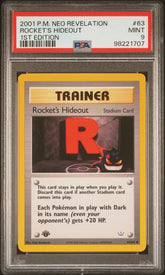 Pokémon - PSA 9 1ST Edition Rocket’s Hideout 63/64 Neo Revelation - Mega Cash Sydney