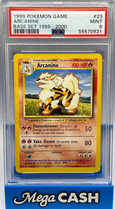 Pokémon - PSA 9 Arcanine 23/102 4TH Print Base Set - Mega Cash Sydney