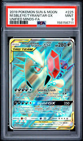 Pokémon - PSA 9 Mega Sableye & Tyranitar GX 225/236 Unifed Minds - Mega Cash Sydney