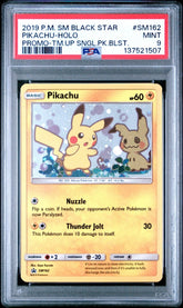 Pokemon - PSA 9 Pikachu SM162 Team Up Promo - Mega Cash Sydney