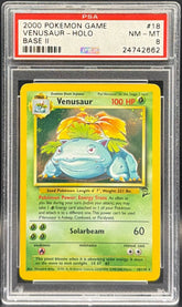 Pokemon - Venusaur HOLO 18/130 PSA 8 - Base set 2 - Mega Cash Sydney