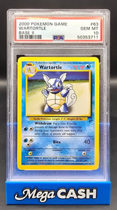 Pokémon - Wartortle - Base Set 2 - 63/130 - PSA 10 GEM MT - Mega Cash Sydney