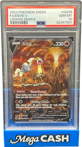 PSA 10 Entei GG36/GG70 Crown Zenith - Mega Cash Sydney