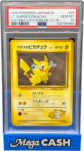 PSA 10 Japanese LT.Surge’s Pikachu Muchiba City Gym Deck Level 15 - Mega Cash Sydney
