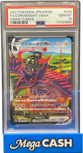 PSA 10 Jpn Corviknight Vmax 249/184 Vmax Climax - Mega Cash Sydney