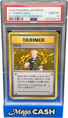 PSA 10 LT.Surge Holo Kuchiba City Gym Deck Japanese - Mega Cash Sydney