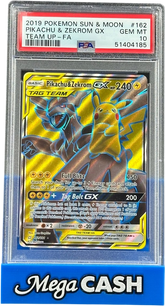 PSA 10 Pikachu & Zekrom GX - Team Up - 162/181 - Mega Cash Sydney