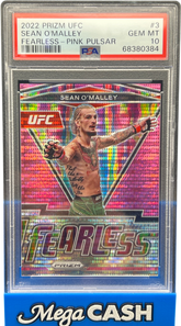 PSA 10 Prizm UFC Sean O’Malley Fearless 32/42 - Pink Pulsar - Mega Cash Sydney