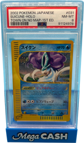 PSA 9 JPN SUICUNE HOLO TOWN ON NO MAP 1ST EDITION - Mega Cash Sydney
