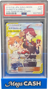 PSA 9 Misty & Lorelei 191/173 Jpn Tag Team GX All Stars - Mega Cash Sydney