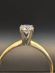Diamond Solitare Dress Ring 14ct Gold with Valuation Certificate - Size R