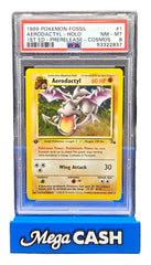 Pokémon - PSA 8 - Aerodactyl Holo - 1/62 Fossil - PRERELEASE