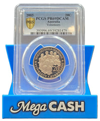 2003 PCGS PR69DCAM Volunteers 20c Coin