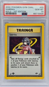 Pokemon - PSA 10 1st Edition Sabrina 20/132 Gym Challenge