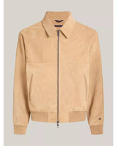 Tommy Hilfiger Dressed Casual Suede Harrington Jacket Khaki - Original RRP $1099