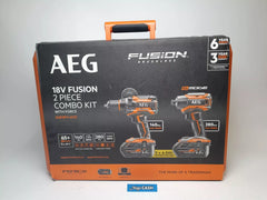 AEG - 18V FUSION 2 Piece Heavy Duty Combo 6.0Ah FORCE Kit - BSB18F2-602C