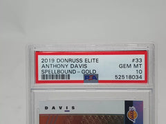 ANTHONY DAVIS 2019-20 Donruss Elite Gold Spellbound I - #33 03/10 - PSA 10
